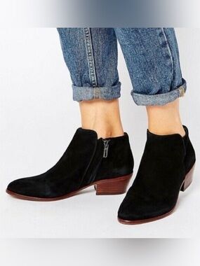 Sam Edelman Black Calf Hair Leather Bootie, 10.5